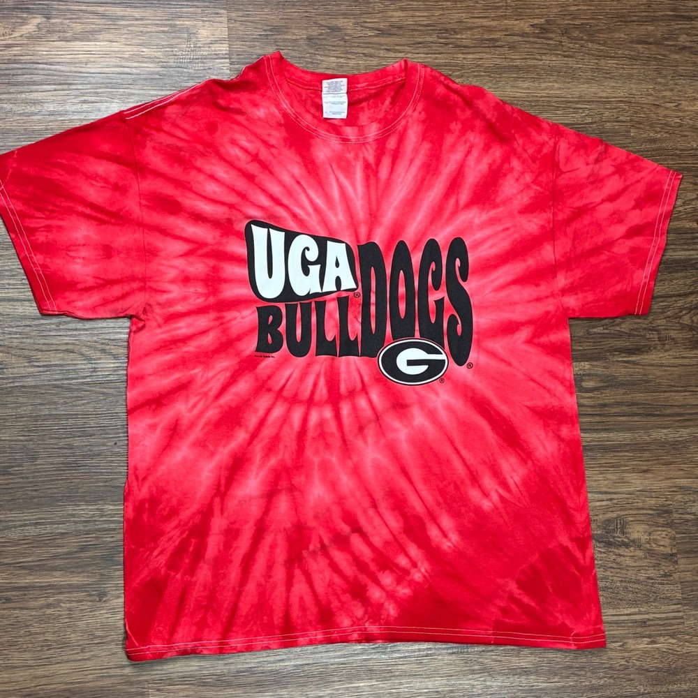 Georgia Bulldogs UGA Tie Dye T-Shirt Mens XL Red NCAA College Football